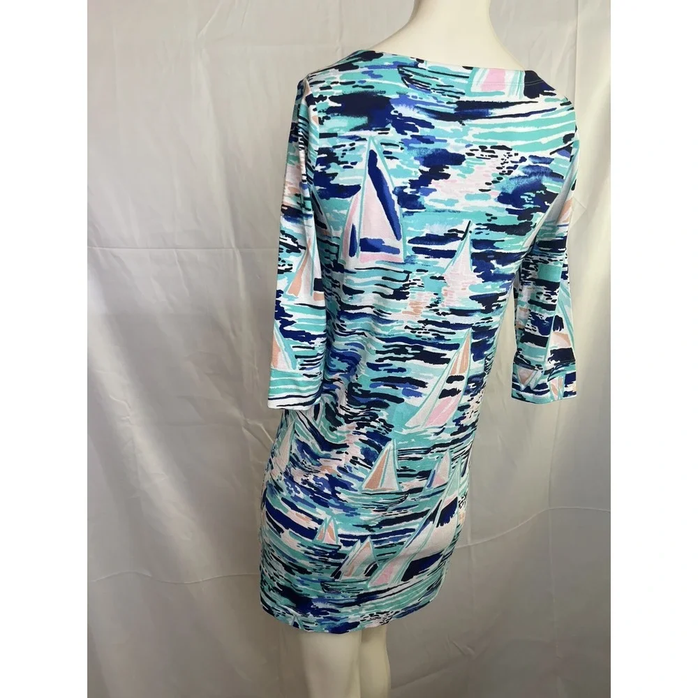 LILLY PULITZER Girls Size XL 12-14 Dress SAILBOAT Beach Colorful Preppy